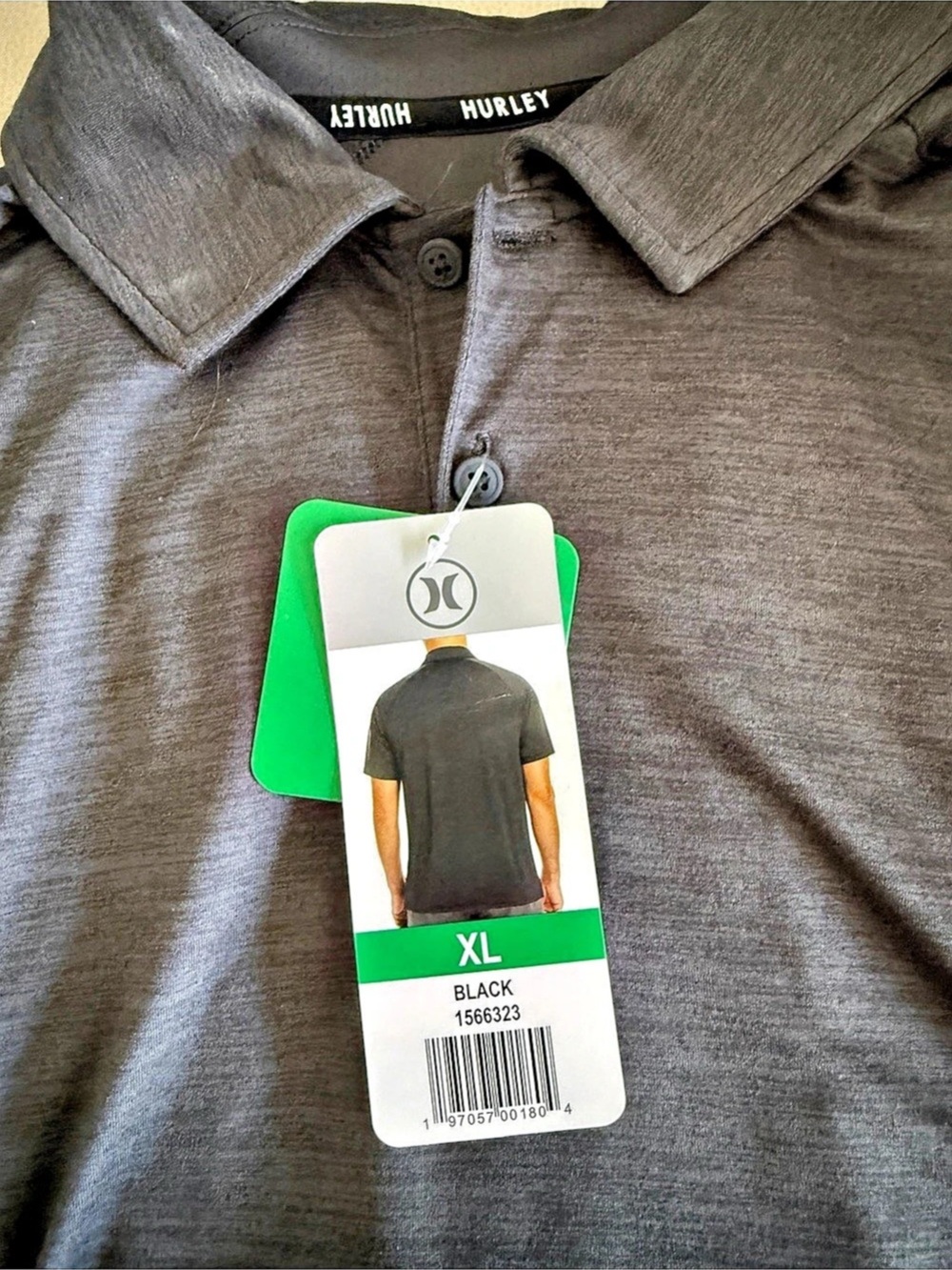 Hurley Men's Performance Short Sleeve Polo Gray XL NWT - Picture 3 of 5
